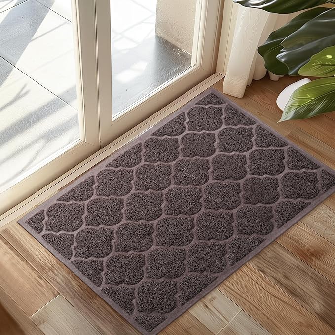 Door Mat Outdoor, 24x36, Welcome Mats for Entryway, Front Doormat for Home Entrance, Indoor Floor Mat, Durable, Non-Slip, Boot Scraper, Catches Muddy and Dirt(Brown)-Ruum Studio Home