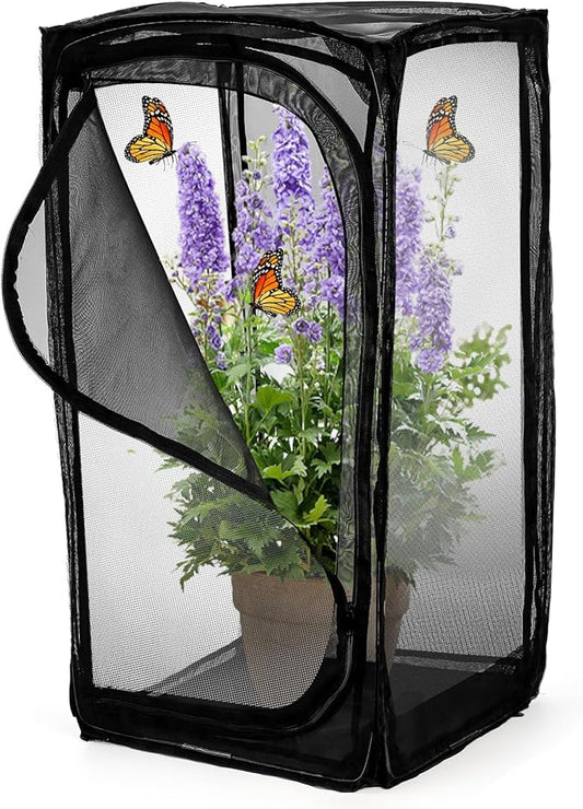 Kingrol 30-Inch Butterfly Habitat Cage, Large Pop-Up Mesh Terrarium with Zipper Opening, Portable & Collapsible Insect Enclosure for Caterpillars & Monarch Butterflies-Ruum Studio Home