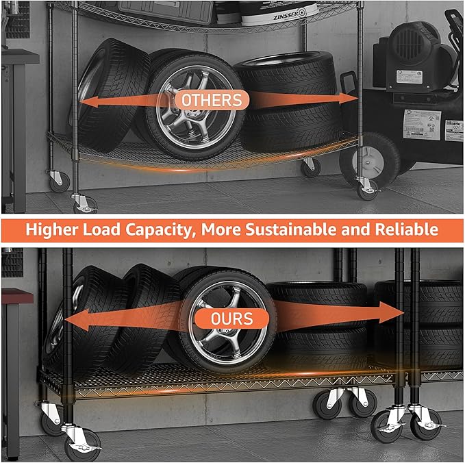 Garage Shelving 5 Tier Industrial Metal Shelving Units for Commercial, Basement, Pantry, Warehouse, School, Black Heavy Duty Easy Assembly 23.6" D x 53.2" W x 73.6" H-Ruum Studio Home