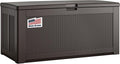 Rubbermaid Extra Large Resin Outdoor Storage Deck Box (134 Gal), Weather Resistant, Brown, Deck Organization for Home/Backyard/Pool Chemicals/Toys/Garden Tools/Porch/Patio Cushions-Ruum Studio Home