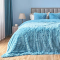 GONAAP Fuzzy Faux Fur Throw Blanket Queen Size Sky Blue Super Soft Cozy Plush Fuzzy Shaggy Blanket for Couch Sofa Bed (Sky Blue, Queen(90"x90"))-Ruum Studio Home