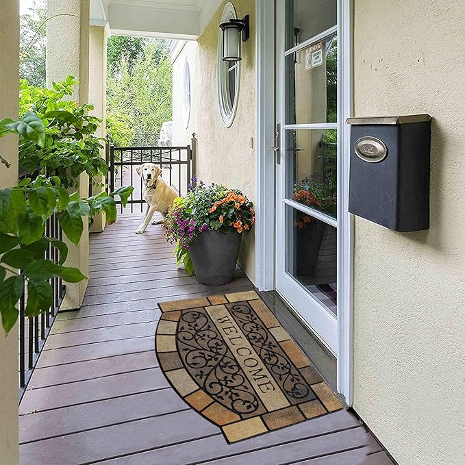 CHICHIC Entrance Door Mat Large 24 x 36 Inch Entry Way Doormat Front Door Rugs Outdoors Heavy Duty Welcome Mat, Non Slip Rubber Back Low Profile for Garage, Patio, High Traffic Area, Vine-Ruum Studio Home
