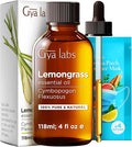Gya Labs Lemongrass Essential Oil for Diffuser - Huge 4 Fl Oz - 100% Pure Natural Lemongrass Oil for Hair, Skin & Candle Making Scent-Ruum Studio Home