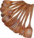 comfoyar Teak Wooden Spoons for Cooking, 10 Pieces Kitchen Cooking Utenails Set with Spatula and Ladle, Heat Resistant Kitchen Cookware for Nonstick Pan-Ruum Studio Home