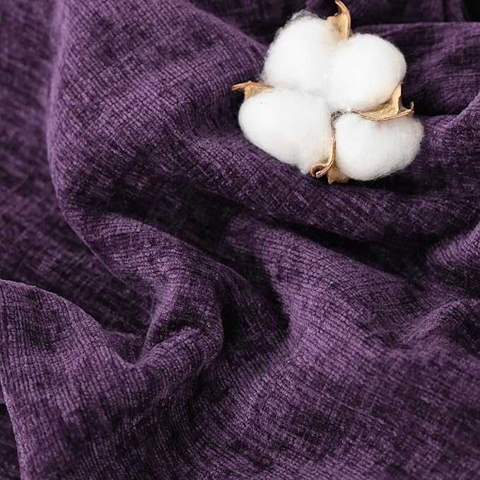 CaliTime Throw Pillow Covers Decorative 20 X 26 Inches Pack of 2 Cozy Chenille Standard Pillow Shams Cases for Couch Sofa Bed Living Room Home Plum Purple-Ruum Studio Home