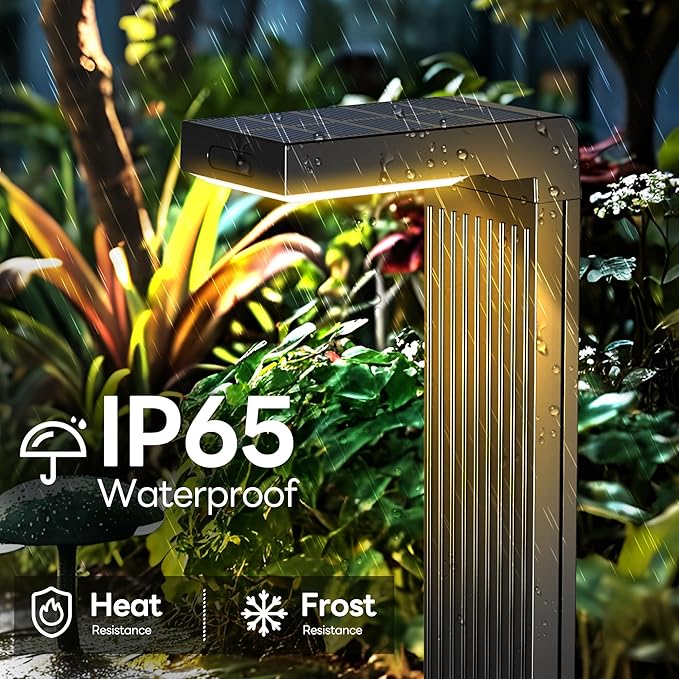 Solar Pathway Lights Outdoor 4Pack, 400LM Motion Sensor Walkway Lights with Warm/Cool White, 12H Lasting, IP65 Waterproof Solar Powered Landscape Lighting for Garden, Yard-Ruum Studio Home