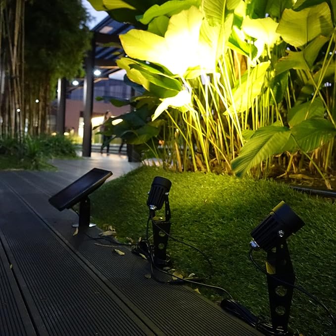 MINI 50X Twin Solar-Powered Cast Aluminium Warm White LED Spotlight 60-100 Lumen Per Light Fixture for Outdoor Garden Yard Landscape Downlight-Ruum Studio Home