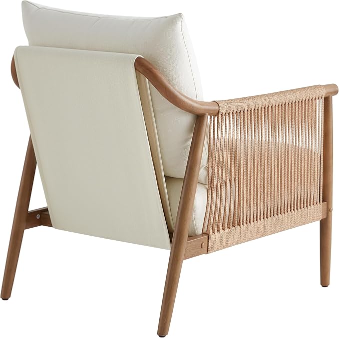 CHITA Braid Armchair, Modern Accent Chair for Living Room, Cream-Ruum Studio Home