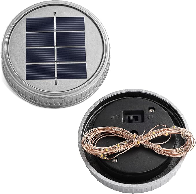 Cooo 6 Pack Crackle Glass Solar Lantern with 30 LED Firefly Lights– Waterproof Outdoor Hanging Lamp 215% Larger Solar Panel, Anti-Rust Lids Decorative Lighting for Garden Patio Table-Ruum Studio Home