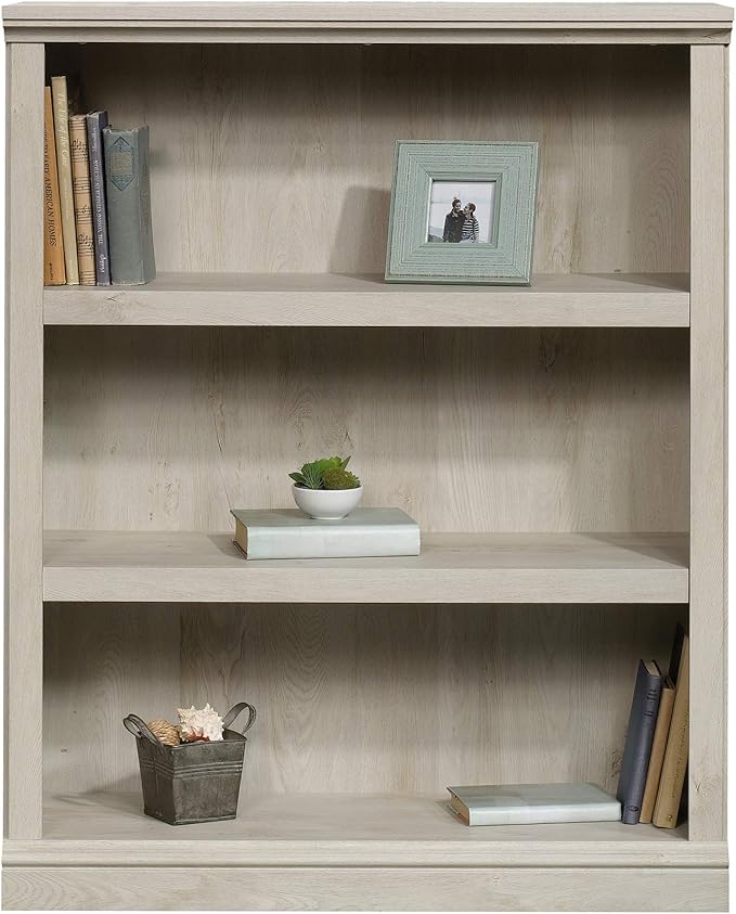 Sauder Miscellaneous Storage 3-Shelf Bookcase/ book shelf, Chalked Chestnut finish-Ruum Studio Home