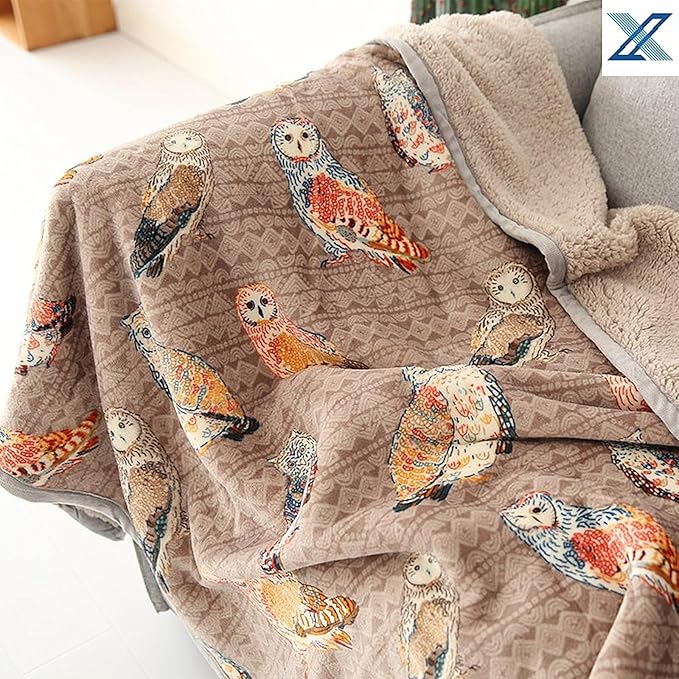 UKELER Owl Bed Blanket King Size 90'' x 108'', Soft Cozy Warm Fleece Throw Blanket for Bed/Couch/Sofa/Camping for Special Occasions-Ruum Studio Home