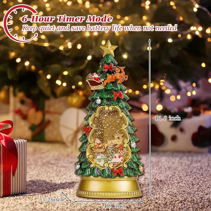 Christmas Snow Globes,with Musical and 6 Hour Timer,Snow Globes Lights, Christmas Indoor Decorations, Christmas Tree Decorations,USB & Battery Powered,Christmas Christmas Santa Claus-Ruum Studio Home