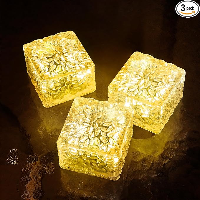 Solar Brick Lights - Outdoor Waterproof Patio & Garden Decor (3 Packs) for Patio, Yard, Walkway, Pathway-Ruum Studio Home