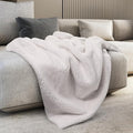Mon Chateau Luxury Ultimate Plush Faux Fur Throw with 6cm Foldover for Couch, Sofa, or Bed - Plush Ultra Soft Blanket for Sleeping or Home Décor, 60" x 70" (Foldover Ivory)-Ruum Studio Home