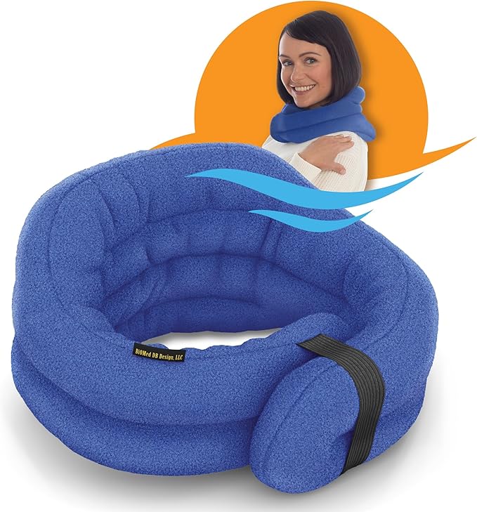 SunnyBay Microwave Heating Pad, Microwavable Heated Neck and Shoulder Wrap, Hands-Free Weighted Moist Hot or Cool Pack, Soft Fleece Cover and Flaxseed Filling, 26 Inch Length, SkyBlue-Ruum Studio Home