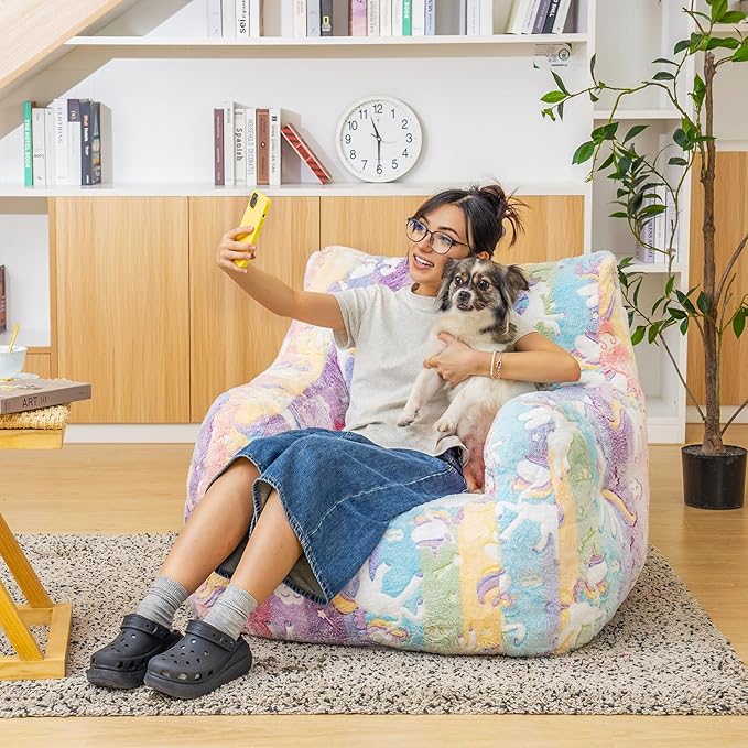 Recaceik Bean Bag Chair, Bean Bag Sofa Chair with Armrests Stuffed High-Density Foam, Lazy Sofa Comfy Chairs BeanBag Chair for Adults in Living Room,Bedroom Reading-Ruum Studio Home
