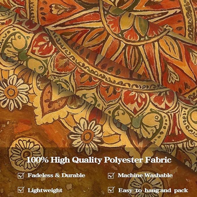 Lunerfex Floral Mandala Tapestry Boho Tapestry for Bedroom Brown Tapestries Wall Hanging Living Room Wall Art and Home Decor 70x90-Ruum Studio Home