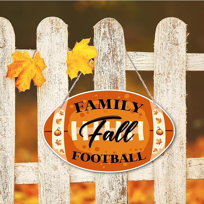 Autumn Wooden Signs, Rustic Thanksgiving Decoration, Home Interior And Exterior Decor, Autumn Harvest Thanksgiving Home Decor (Football), Housewarming Gift-Ruum Studio Home