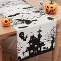 Halloween Table Runner,72 Inches Spooky Haunted House Bats Tree Ghost Witch Table Runner for Halloween, Table Decoration/Party Dinner Table Decor,Kitchen,Mantel,Bedroom Decoration-Ruum Studio Home
