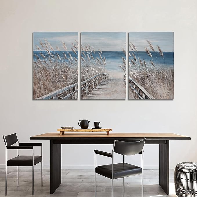 Canvas Wall Art Decor Large Wall Art Pictures for Living Room Beach Coastal Wall Art Decor Artwork for Walls Landscape Natural Wall Art Prints Art Work For Room Office Home Wall Decor 24" X 36" X 3pcs-Ruum Studio Home