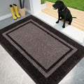 PURRUGS Dirt Trapping Door Mat 32" x 48", Non-Slip/Skid Machine Washable Entryway Rug, Shoes Scraper, Area Rug, Super Absorbent Welcome Mat for Muddy Wet Shoes and Paws, Grayish Brown & Coffee-Ruum Studio Home