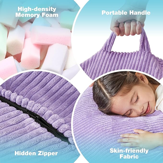 Hobestluk 4.5FT Bean Bag Chair Giant Bean Bag Chair with Filler Included Adult Bean Bag Chairs with Removable Cover for Bedroom Living Room - (Jumbo, Purple)-Ruum Studio Home
