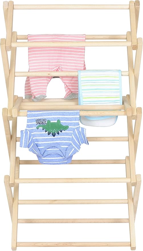Pennsylvania Woodworks Clothes Drying Rack: Solid Maple Hard Wood Laundry Rack for Baby Clothes, Hand Towels, Delicates & More, Durable Small Folding Drying Rack, Made in USA, No Assembly Needed-Ruum Studio Home