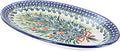 Blue Rose Polish Pottery Day Lily Bouquet Oval Platter-Ruum Studio Home
