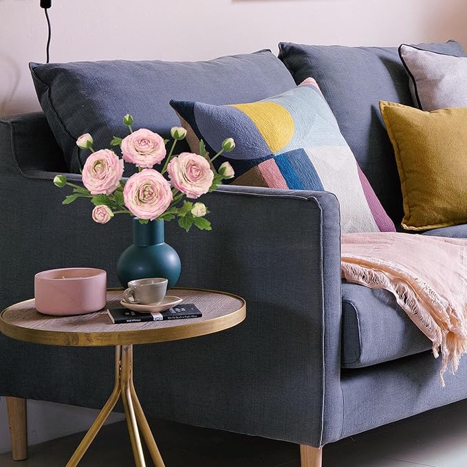 IPOPU 4PCS Real Touch Purple Ranunculus Artificial Flowers Faux Ranunculus Flowers for Vase Real Look Silk Peonies Fake Peony Flowers for Home Indoor Wedding Centerpieces for Table Decor (Purple Edge)-Ruum Studio Home