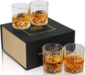 KANARS Old Fashioned Whiskey Glasses with Luxury Box - 10 Oz Rocks Barware For Scotch, Bourbon, Liquor and Cocktail Drinks - Set of 4 - Men Gift-Ruum Studio Home
