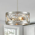 XINGQI Nickel Ceiling Light Adjustable Height Pendant Lighting Fixture 3-Light Metal Lamp 13" Rustic Round Lights for Dining Room Kitchen Bedroom Foyer Hallway-Ruum Studio Home