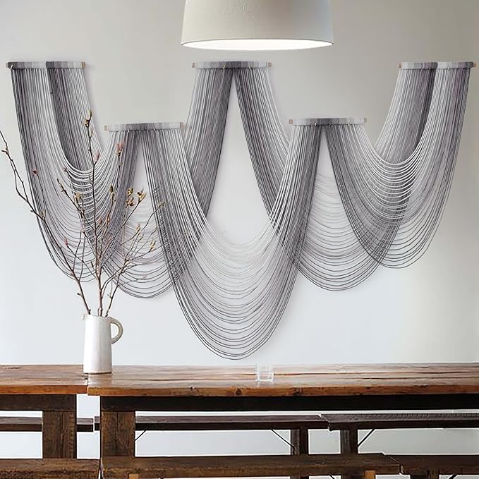 IOWER Large Macrame Wall Hanging Boho Wall Art Handmade Home Decor Dip-Dyed Macrame Wall Decor Wall Art Craftsmanship Fiber Art Boho Chic Wall Decor Modern For Bedroom Livingroom Backdrop-Ruum Studio Home