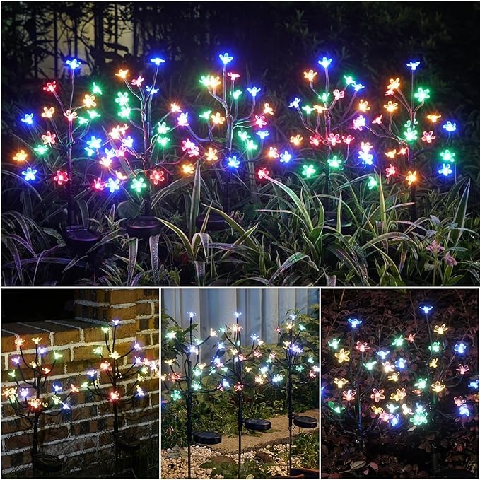 Solar Garden Lights Outdoor,Waterproof Outdoor Solar Lights for Outside Decorative 6Pack, 120Led Solar Flowers Garden Decor, for Yard Pathway,Lawn,Patio Fairy Decorations Gardening Gifts-Ruum Studio Home