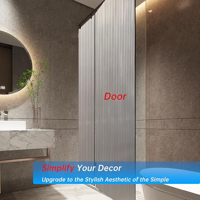Frosted Glass Window Privacy Film Decorative, Bathroom Privacy Film for Glass Windows Cover, Static Cling, Removable, Reusable, Anti-UV, Anti-Glare, Heat Blocking,Changhong, 23.6X196.9Inch-Ruum Studio Home