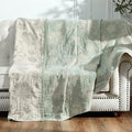 jinchan Boho 100% Cotton Muslin Twin Size 50x60 Inches Blanket Lightweight 4-Layer Quilted Soft Green and Beige Floral Throw Blanket Reversible Comfy Flower Breathable All Seasons Couch Bedroom Decor-Ruum Studio Home
