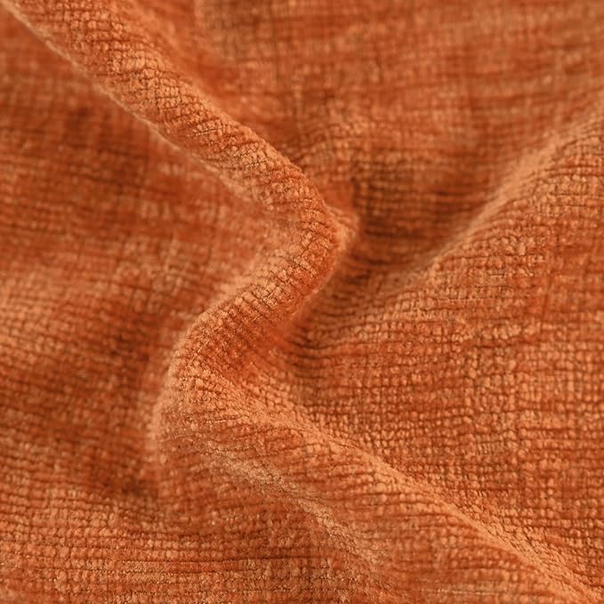 CaliTime Fall Throw Pillow Covers Decorative 24 X 24 Inches Pack of 2 Cozy Chenille Cushion Cases for Couch Sofa Bed Living Room Home Burnt Orange-Ruum Studio Home