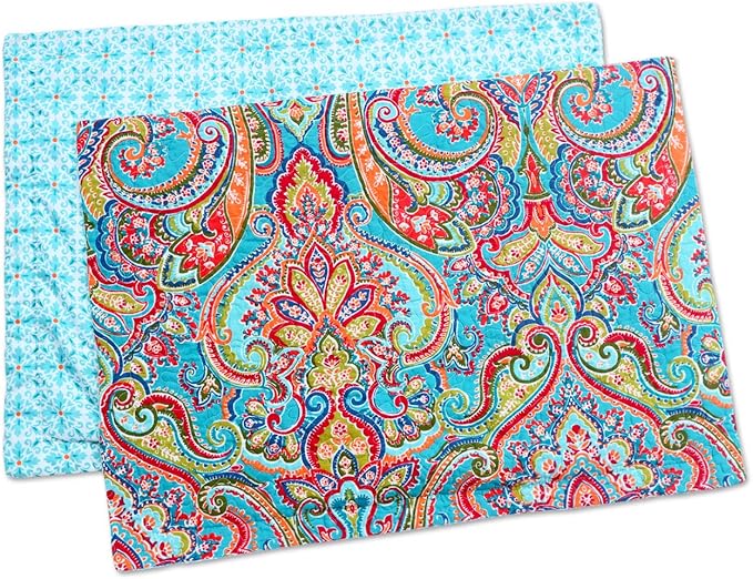 NEWLAKE Quilted Cotton Bed Pillowcases, European Gorgeous Floral Pattern, 2 Pieces, 20x27 Inch-Ruum Studio Home