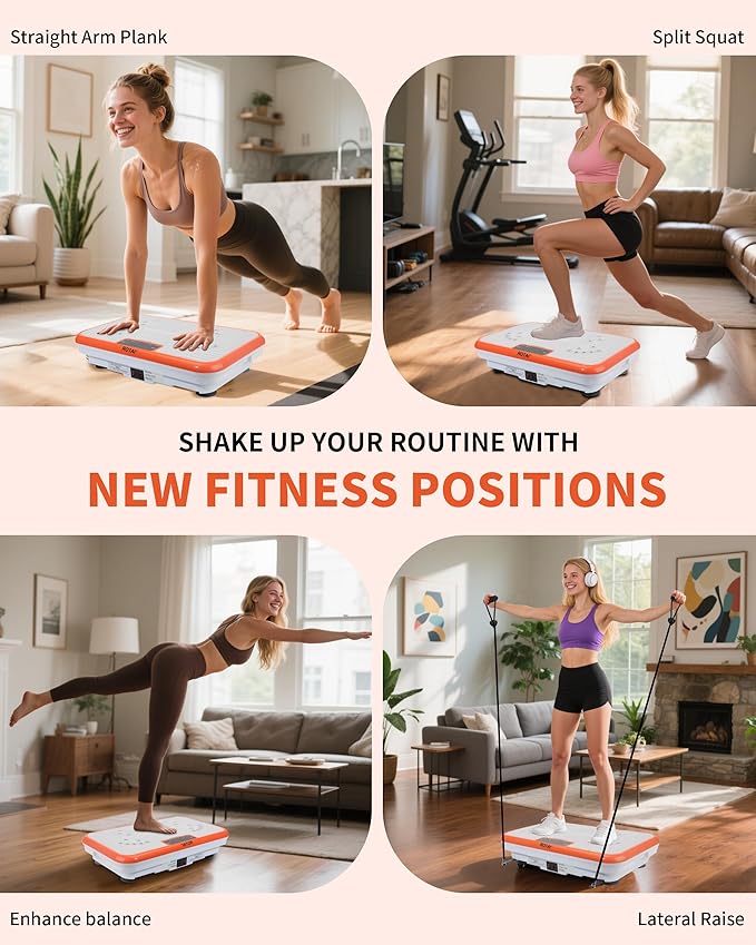 Shake Plate Vibration Exercise Machine for Lymphatic Drainage Massager & Weight Loss, 400 lbs Capacity Whole Body Vibrating Plate Workout for Women and Men-Ruum Studio Home