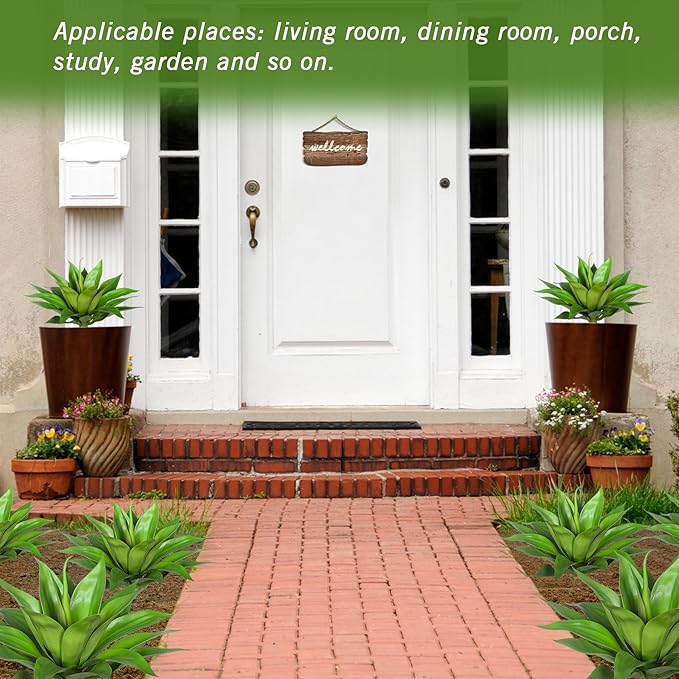 Artificial Agave Plants,Large UV Resistant Fake Agave Planters for Indoor and Outdoor Decorating Artificial Plants for Outdoors Plants(2Pack, 22")-Ruum Studio Home