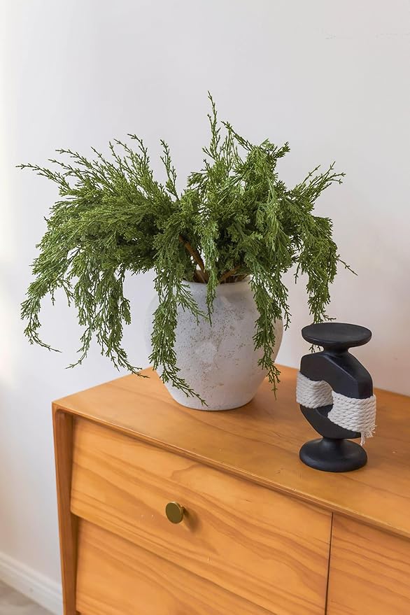 MISSPIN 12 Pcs 22.3 Inches Artificial Christmas Cypress Branches, DIY Crafts Faux Branches for Xmas Indoor Outdoor Home Decor-Ruum Studio Home