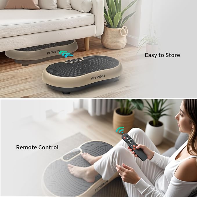 Vibration Plate Exercise Machine, 24" x 14" Extra-Large Vibration Plate for Lymphatic Drainage, Vibration Plates for Weight Loss, Relaxing, Recovery-Ruum Studio Home