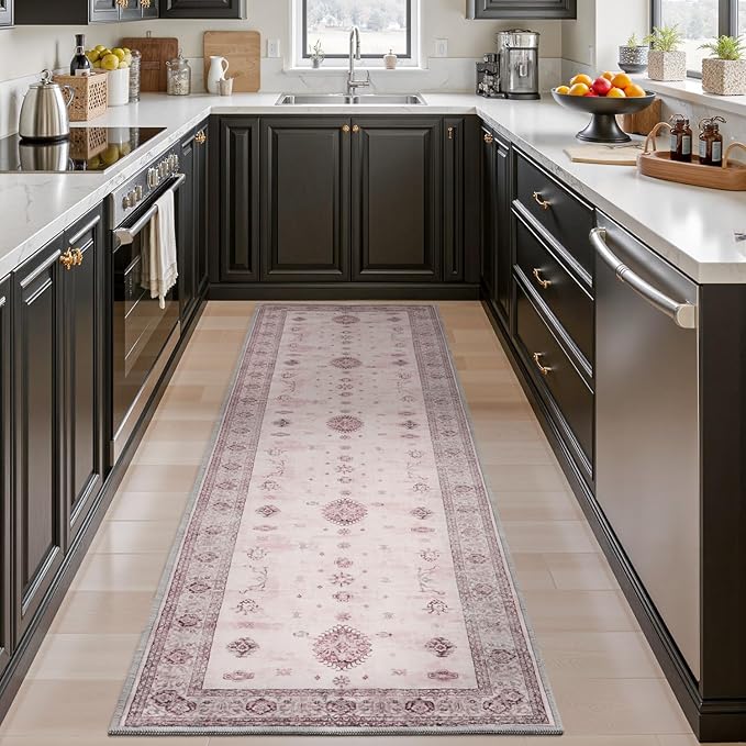 AMOAMI Vintage 3X10 Runner Rug Non Slip Soft Runners for Hallways Washable Hallway Runner Bedside Rugs for Bedroom Long Rug for Hallways Entryway Laundry Room Stair Kitchen Bathroom-Ruum Studio Home