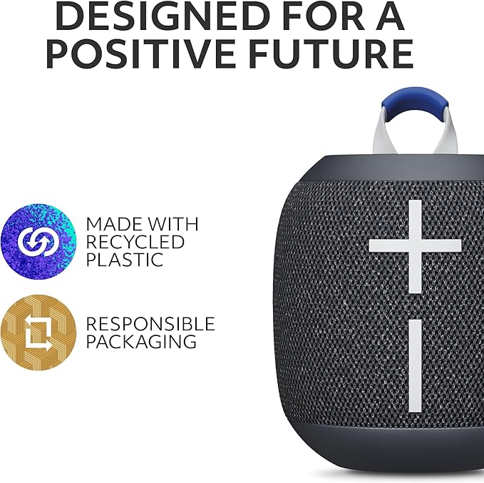 Ultimate Ears WONDERBOOM 4 Waterproof Bluetooth Outdoor Speakers with Big Bass & 360-Degree Sound, Dustproof Floating Wireless Speaker, 131ft Range - Black-Ruum Studio Home