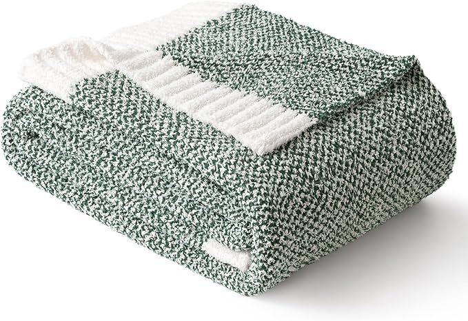 MIULEE Green Super Soft Throw Blanket for Couch, Cozy Fluffy Warm Throws Knit Blankets for Sofa, Bed, Chair, Living Room, Camping, Picnic, 50 x 70 inch-Ruum Studio Home