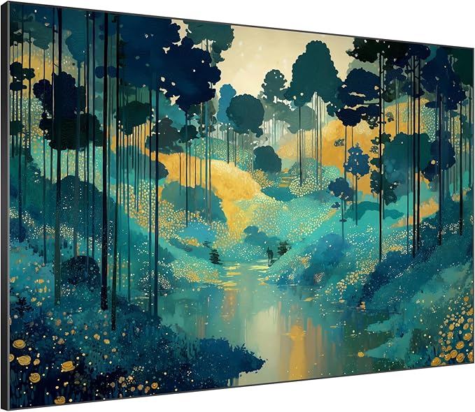 SIGNWIN 46"x60" Extra Large Framed Wall Art Whimsical Fantasy Forest, Vibrant Nature Landscape for Home Living Room Bedroom Decor (Frame Assembly Required)-Ruum Studio Home