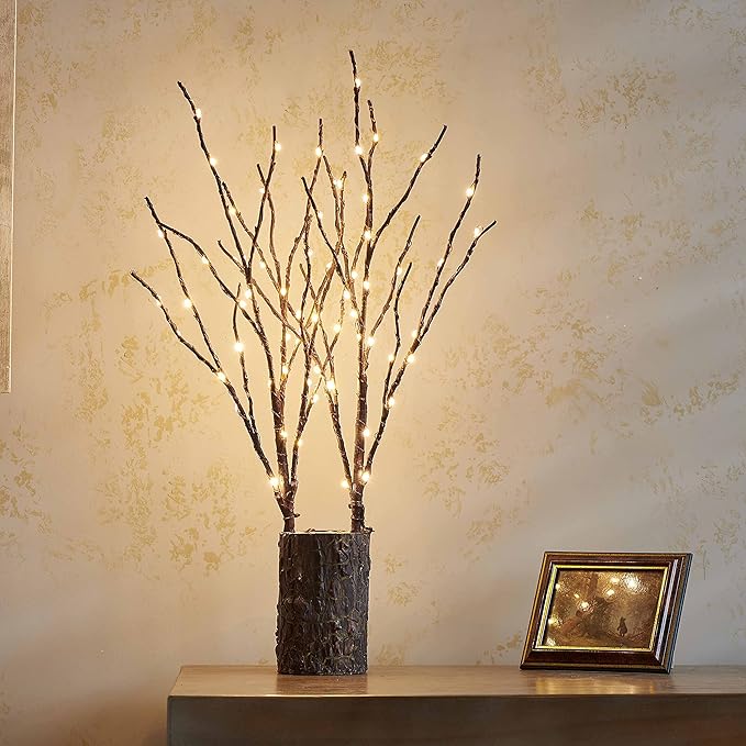 Birchlitland Lighted Brown Branches 18IN 70L Warm White Fairy Lights, LED Willow Branch Lights with Timer Battery Operated for Home Bedroom Living Room Vase Decoration-Ruum Studio Home