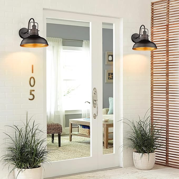 zeyu 11" Farmhouse Gooseneck Barn Light, Vintage Wall Light Sconce for Porch Warehouse Kitchen, Oil Rubbed Bronze Finish, 016-1B ORB-Ruum Studio Home