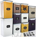 VERONES Large Tall Airtight Food Storage Containers, 10 PACK Plastic Airtight Kitchen & Pantry Organization, Ideal for Flour & Sugar Plastic Canisters with Labels-Ruum Studio Home