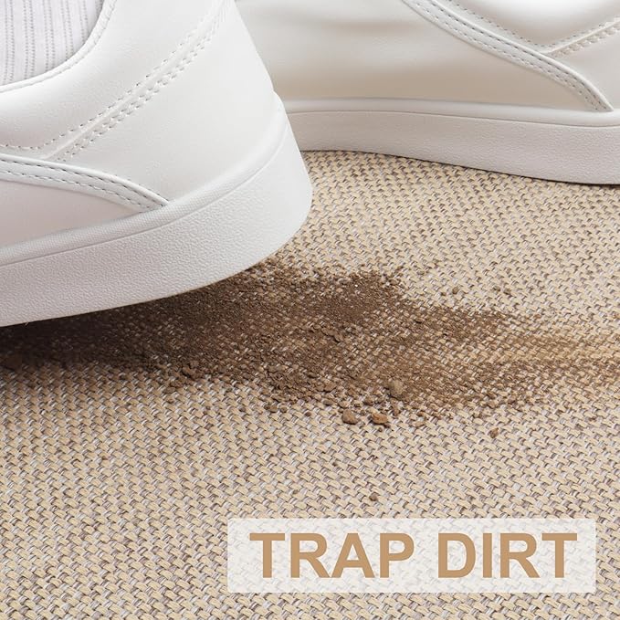 LEKEEPGO Door Mat 17"x29", Door Mat Indoor Entrance, Non Slip Rubber Backing Front Door Mat Washable Absorbent Inside Door Mat Low-Profile Doormat Entryway Mat Resist Dirt Indoor Door Mat, Khaki-Ruum Studio Home