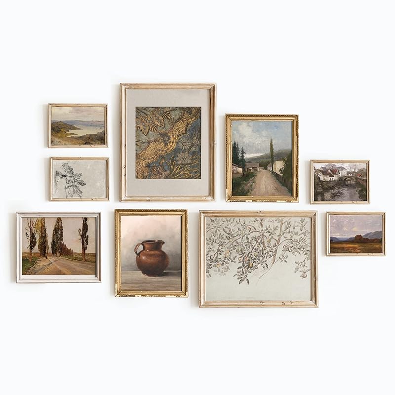Set 9 Vintage Wall Decor French Country Gallery Wall Art - Vintage Art Wall Decor, Sketch Poster Landscape Wall Art, French Country Wall Decor Art Prints Moody Modern House Decor(11X14 IN UNFRAMED)-Ruum Studio Home